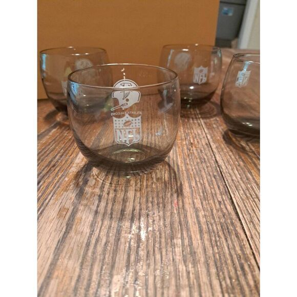 Vintage Atlanta Falcons Smoked Glass Tumblers Set of 3 – NFL Rocks Glasses 3.5" - Picture 3 of 7